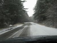 На излизане от Кладница състояноето на пътната настилка след снеговалежа